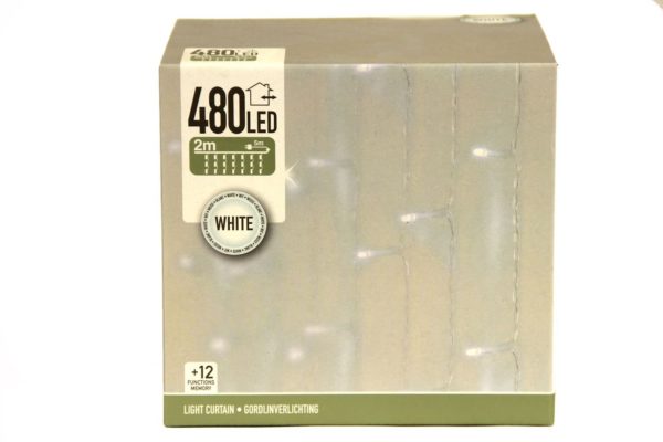 Gordijnverlichting - 480LED - 225x300cm - wit