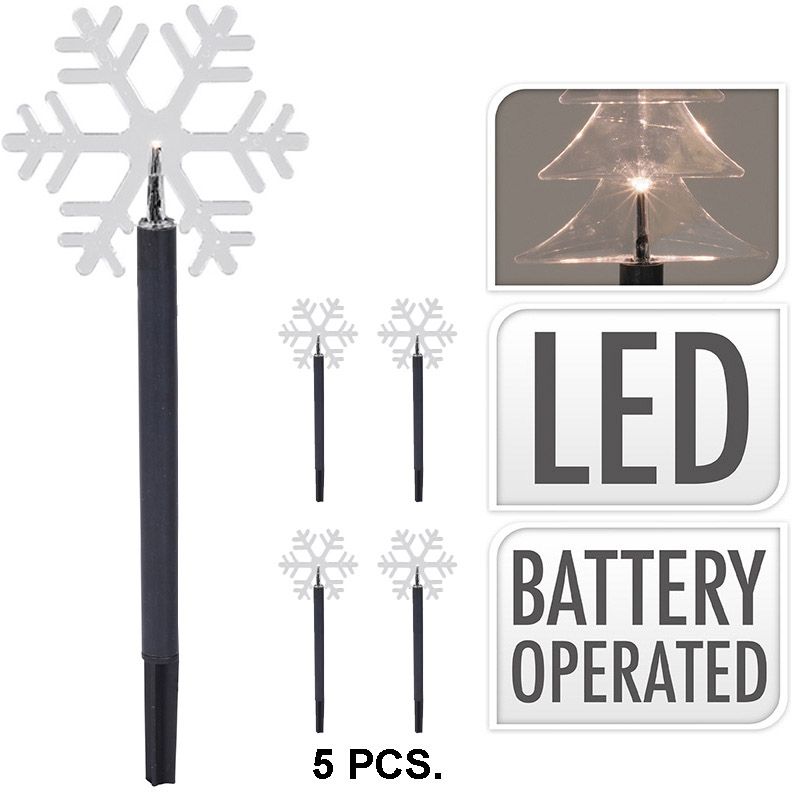 Tuinsteker 5 stuks - met timer - sneeuw Tuinsteker 5 stuks - met timer - sneeuw