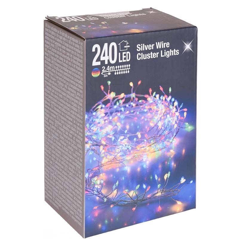 Zilverdraad - cluster - 240LED - multicolor Zilverdraad - cluster - 240LED - multicolor