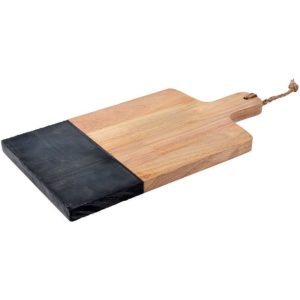 Snijplank natuursteen-hout 37x19cm