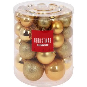 Kerstballenset - 44 stuks plastic - goud