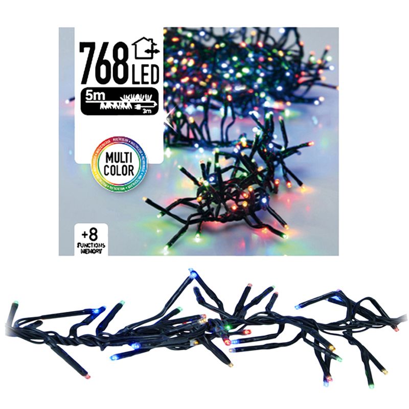 Clusterverlichting 768 LED 5.5m multicolor Clusterverlichting 768 LED 5.5m multicolor - Afbeelding 3