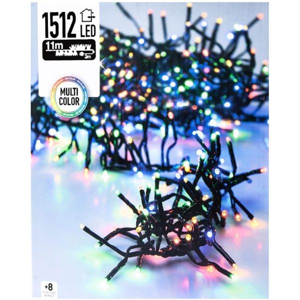 Clusterverlichting 1512 LED 11m multicolor
