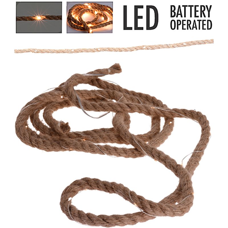 Jute touw met ledverlichting - 1.50 meter Jute touw met ledverlichting - 1.50 meter