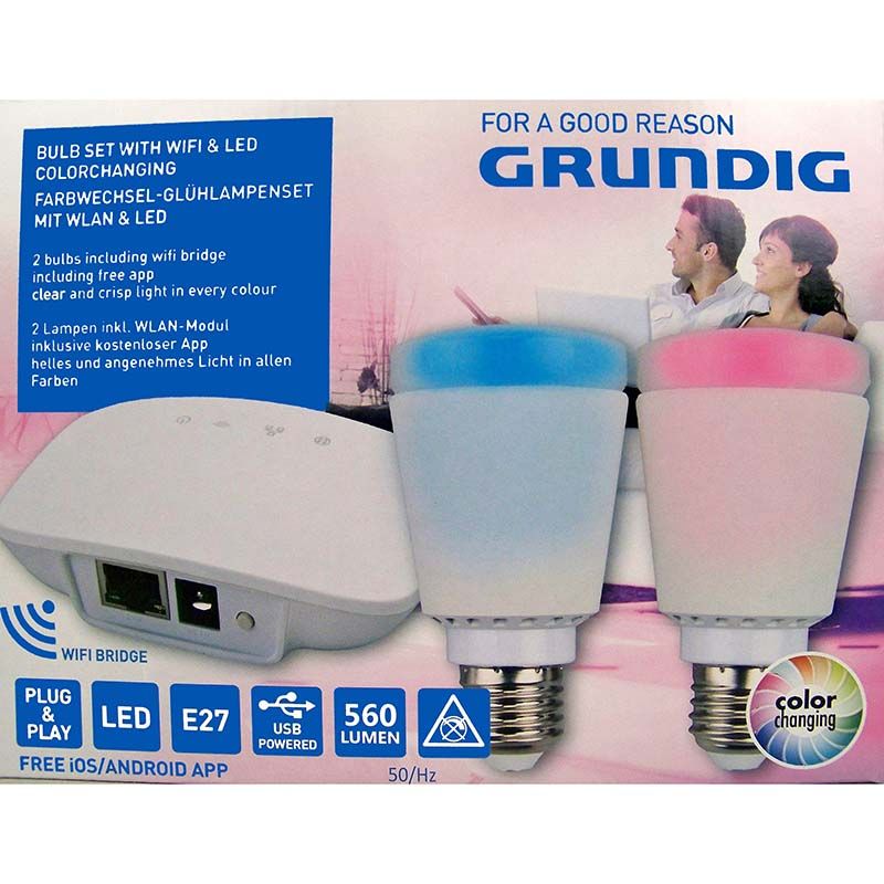 Grundig Lampenset met WIFI & LED kleurschakeringen Grundig Lampenset met WIFI & LED kleurschakeringen - Afbeelding 2