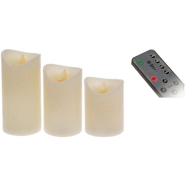 LED-kaarsen - 3 stuks - met bewegende vlam, timer, dimmer en afstandsbediening