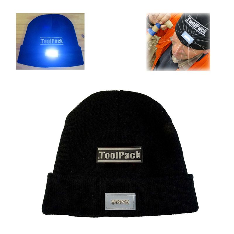 ToolPack Werkmuts met LED-verlichting - zwart ToolPack Werkmuts met LED-verlichting - zwart