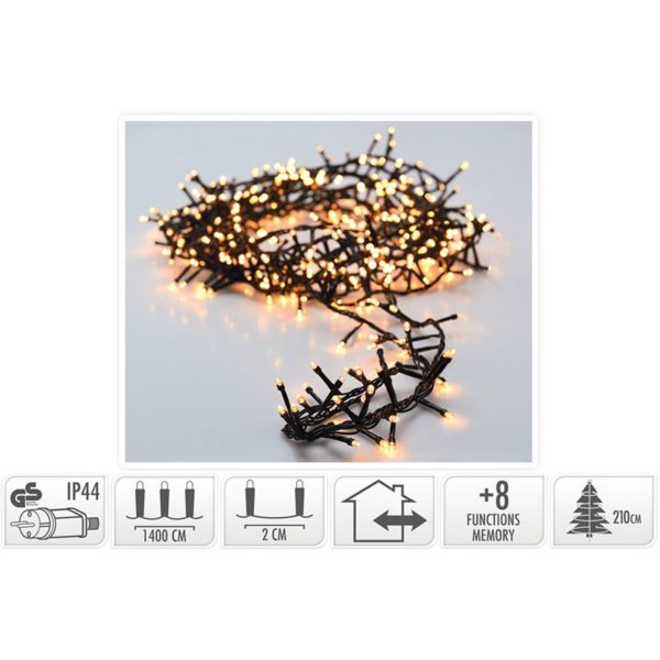 Micro Cluster 700 LED's -14 meter - warm wit
