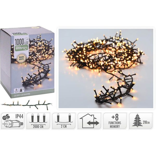 Micro Cluster 1000 LED's - 20 meter - warm wit