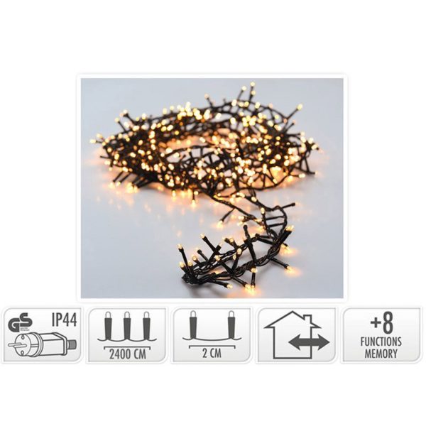 Micro Cluster 1200 LED's - 24 meter - warm wit
