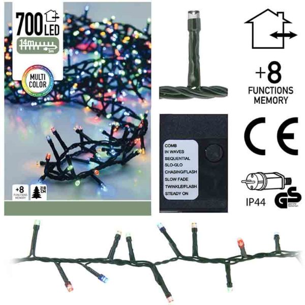 Micro Cluster 700 LED's 14 meter multicolor