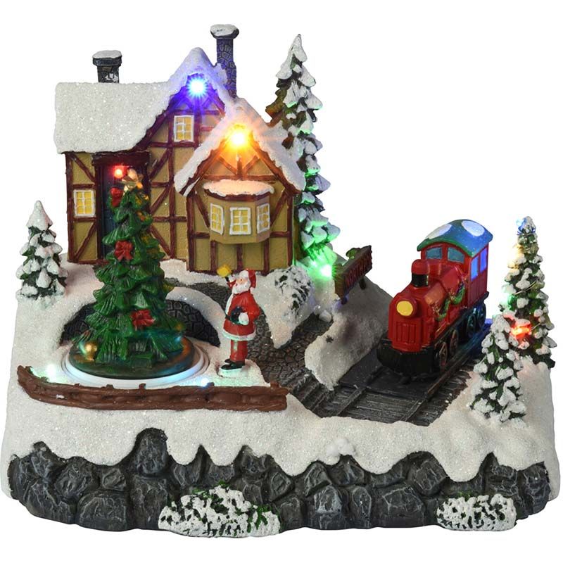 Kersttafereel - Trein - met verlichting en beweging - op batterijen Kersttafereel - Trein - met verlichting en beweging - op batterijen - Afbeelding 2