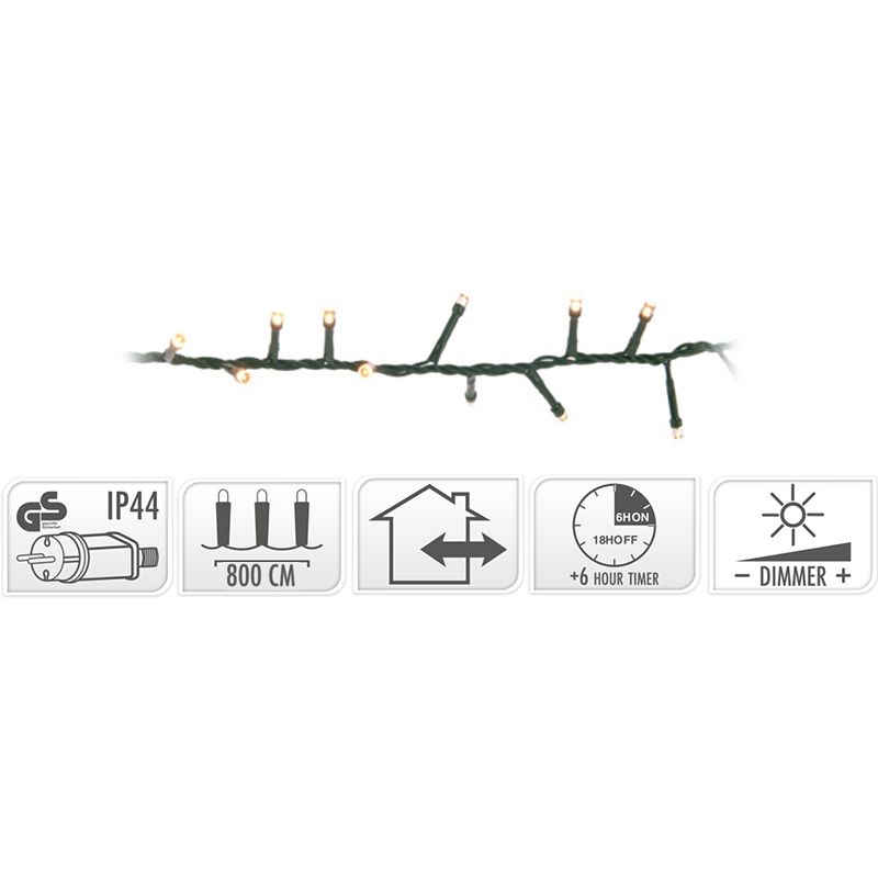 Micro Cluster 400 LED - 8m - met timer en dimmer - extra warm wit Micro Cluster 400 LED - 8m - met timer en dimmer - extra warm wit - Afbeelding 3