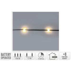 Batterijverlichting Softwire - 14.5m - 192 LED - warm wit - met timer