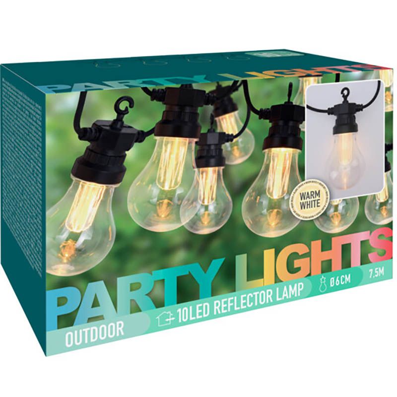 Lichtsnoer met 10 LED Reflector Lampen - voor buiten Lichtsnoer met 10 LED Reflector Lampen - voor buiten - Afbeelding 2