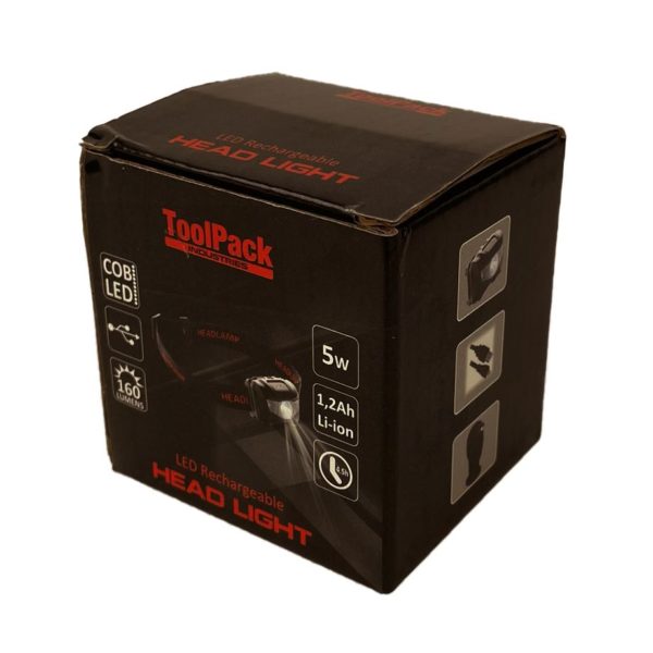 Toolpack LED Hoofdlamp Geneva - USB Oplaadbaar