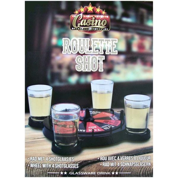 Roulette + 4 shots - Drinkspel
