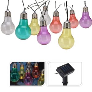 Feestverlichting - Solar Lamp - 10 LED Lampen - Multicolour
