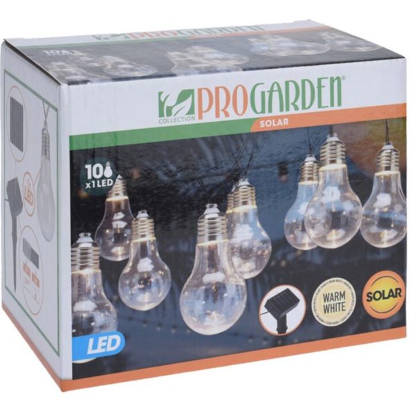 Feestverlichting - Solar - Warm Wit - 10 LED Lampen - Transparant