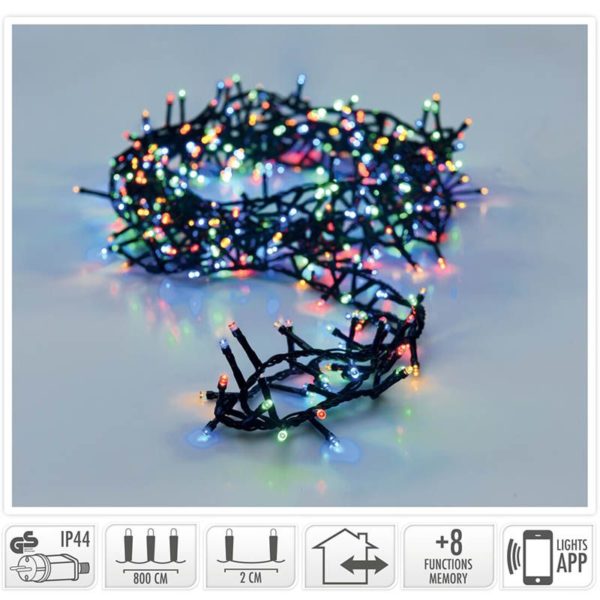 Micro Cluster met App bediening - 400 LED's - 8 meter - multicolor