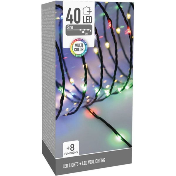 LED Verlichting 40 LED - 3 meter - multicolor - 8 Lichtfuncties - Soft Wire