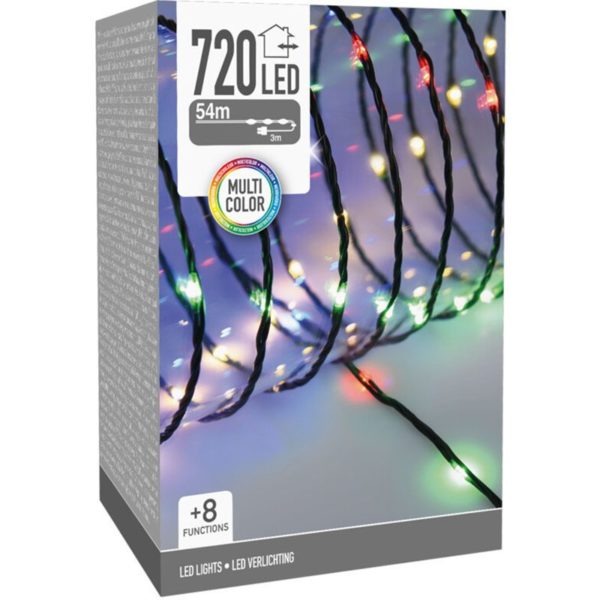 LED Verlichting 720 LED - 54 meter - multicolor - voor binnen en buiten - 8 Lichtfuncties - Soft Wire