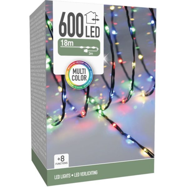 LED Verlichting 600 LED - 18 meter - multicolor - voor binnen en buiten - 8 Lichtfuncties - Soft Wire