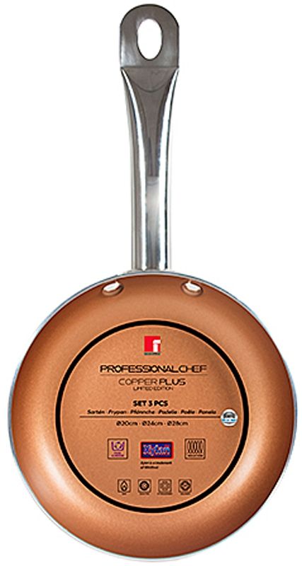 Bergner Koekenpanset Copper Plus 20, 24 en 28 cm