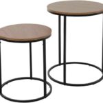 Bijzettafels -  Hout - 40xH50 en 30xH40 cm