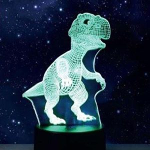 3D Illusie Lamp - LED - 7 verschillende kleuren - 18cm - Dinosaurus