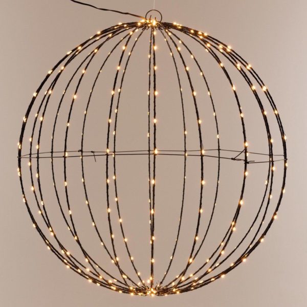 Kerstverlichting -  Lichtbol met 320 led - Metaal - 50 cm - met Timer - extra warm wit