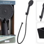 Doucheset  - Douchekop met Doucheslang en Houder - 3 standen - zwart