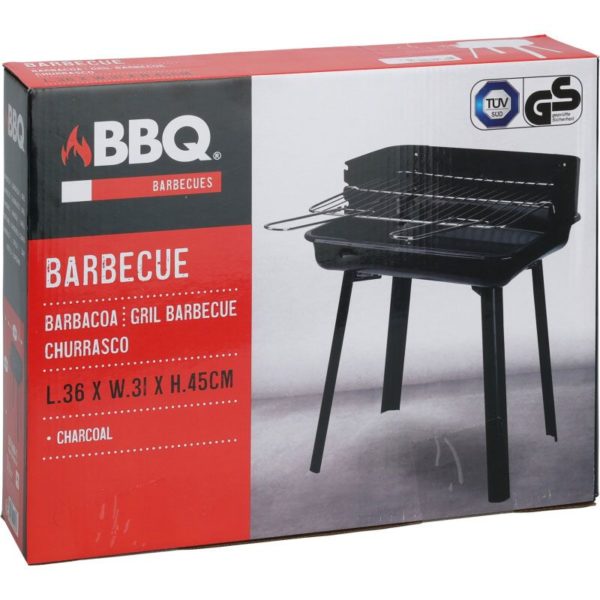 Houtskool BBQ - Mini Barbecue - 36x31xH45 cm - grillrooster 33x26 cm - Windscherm