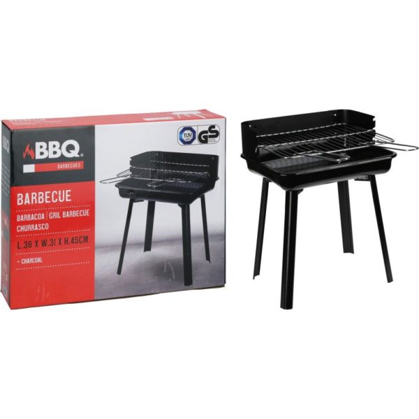 Houtskool BBQ - Mini Barbecue - 36x31xH45 cm - grillrooster 33x26 cm - Windscherm