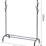 Ceruzo Garderoberek - 110x40x150 cm - Metaal - Zwart
