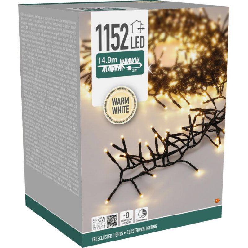 Treecluster Kerstboomverlichting - 1152led - warm wit Treecluster Kerstboomverlichting - 1152led - warm wit - Afbeelding 2
