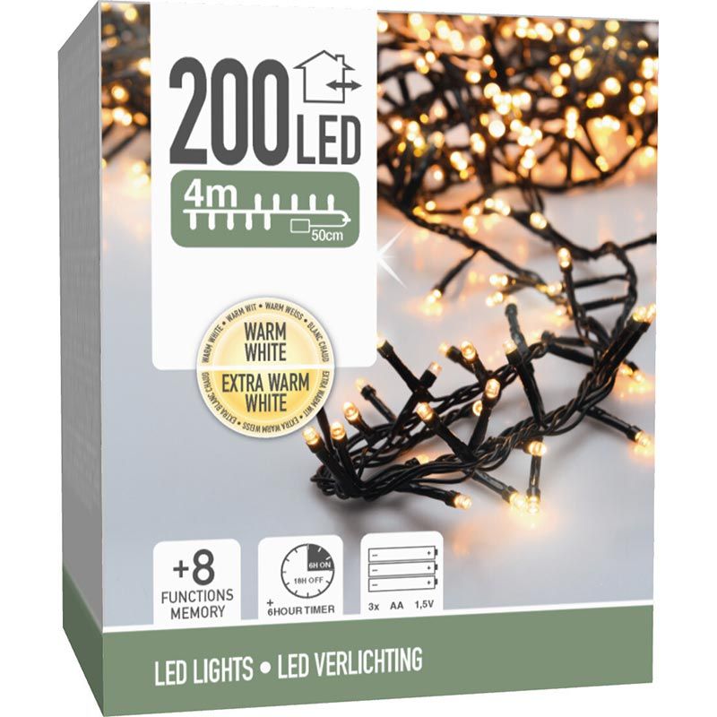Micro Cluster 200 led - 4m - two tone romantic - Batterij - Lichtfuncties - Geheugen - Timer Micro Cluster 200 led - 4m - two tone romantic - Batterij - Lichtfuncties - Geheugen - Timer - Afbeelding 4