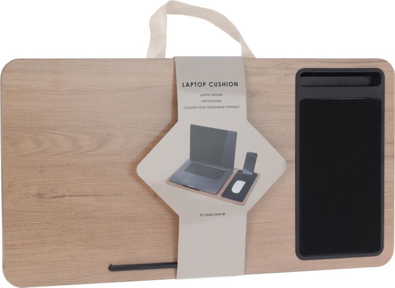 Laptoptafel met Kussen - Schootkussen - 57.5 x 30.5 - bruin Laptoptafel met Kussen - Schootkussen - 57.5 x 30.5 - bruin - Afbeelding 3