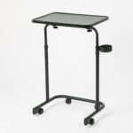 Ceruzo Bijzettafel op Wieltjes - 48 x 35 cm - Verstelbaar - Zwart