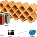 Ceruzo Kruidenrek met 18 Glazen kruidenpotjes - met Labels en Stift