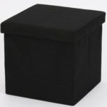 Ceruzo Poef - Zwart - 38x38x38 cm - Opvouwbaar - Hocker met Opbergruimte