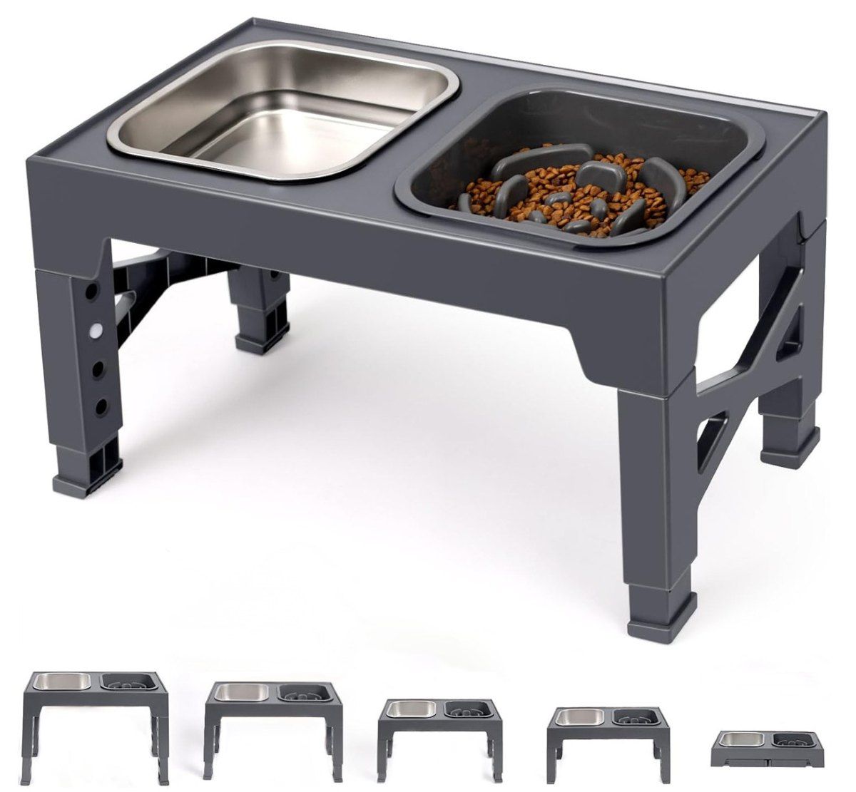 Ceruzo Hondenvoerbak - 5 Hoogtes - Verstelbaar - Anti Schrokbak Ceruzo Hondenvoerbak - 5 Hoogtes - Verstelbaar - Anti Schrokbak