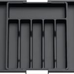 Verstelbare Bestekbak - Uitschuifbaar naar 8 Vaks - 33-57 x 38 x 5.5 cm - Zwart