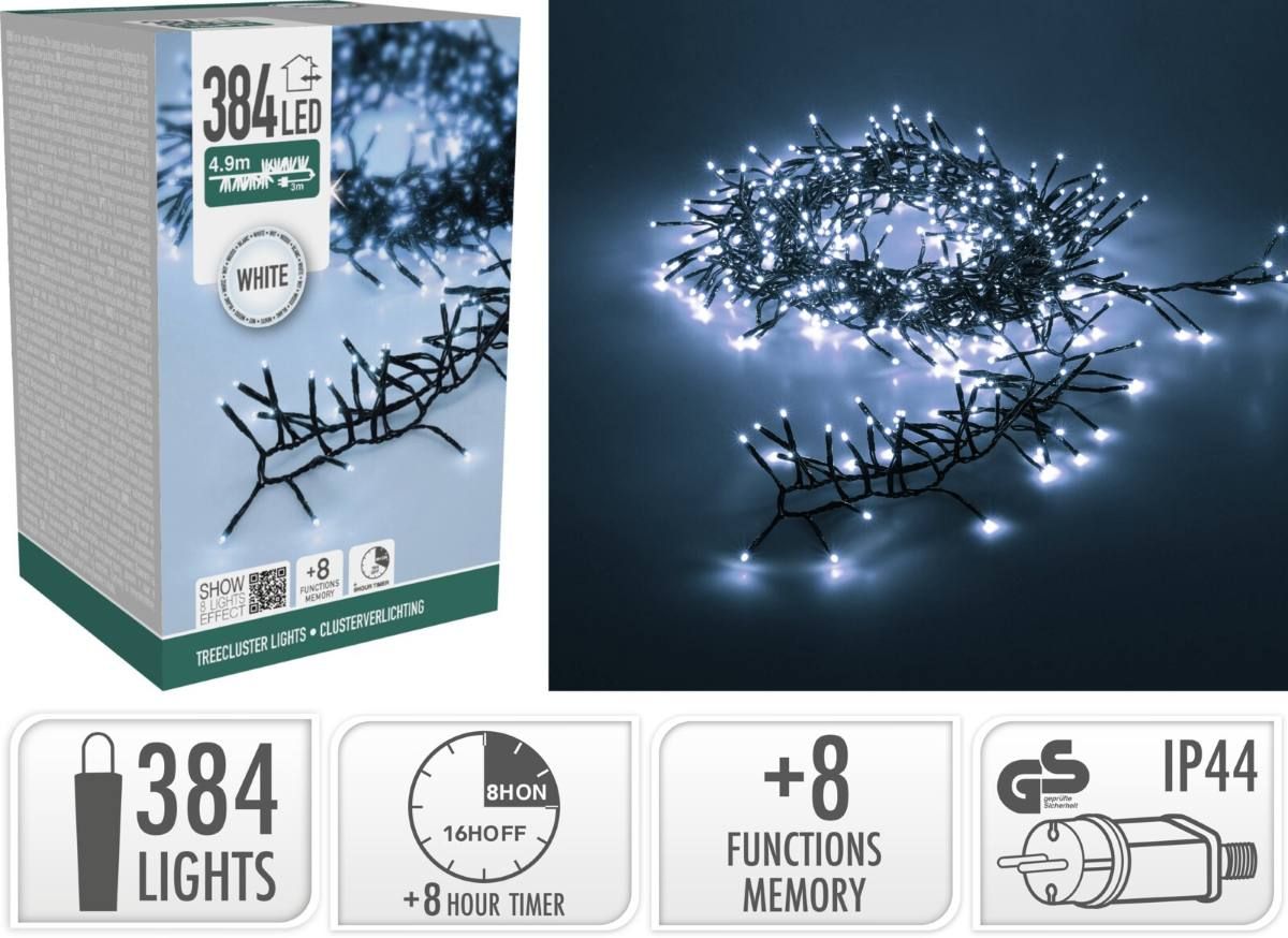 Treecluster Kerstboomverlichting - 384led - Wit Treecluster Kerstboomverlichting - 384led - Wit