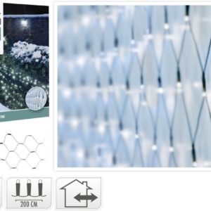 Netverlichting 160 LED's - 200x100 cm - Wit - groen snoer