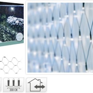 Netverlichting 320 LED's - 300x150 cm - Wit - groen snoer