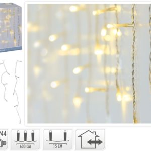 IJspegel verlichting 180 LED - warm wit - transparant snoer