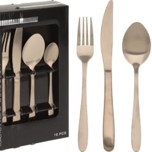 Bestekset 16 delig - mat goud