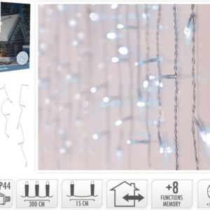 IJspegel verlichting - 180 LED - Wit - Transparant Snoer - Timer - Lichtfuncties - Geheugen