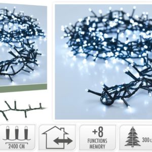 Microcluster - 1200 led - 24m - Wit - Timer - Lichtfuncties - Geheugen - Buiten